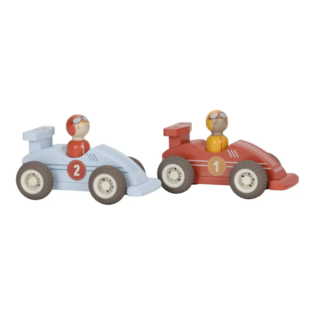 Little Dutch Pullback-Rennwagen mit Holzpuppen bei Schmid Kinderwagen