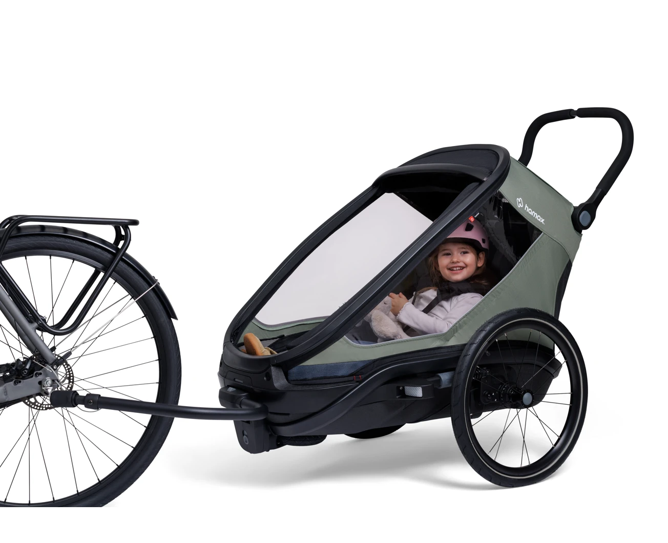 Hamax Outback Next Fahrradanhänger 2-Sitzer Grün – Bild 3