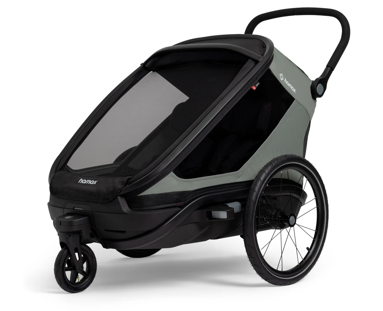 Hamax Outback Next Fahrradanhänger 2-Sitzer Grün – Bild 9