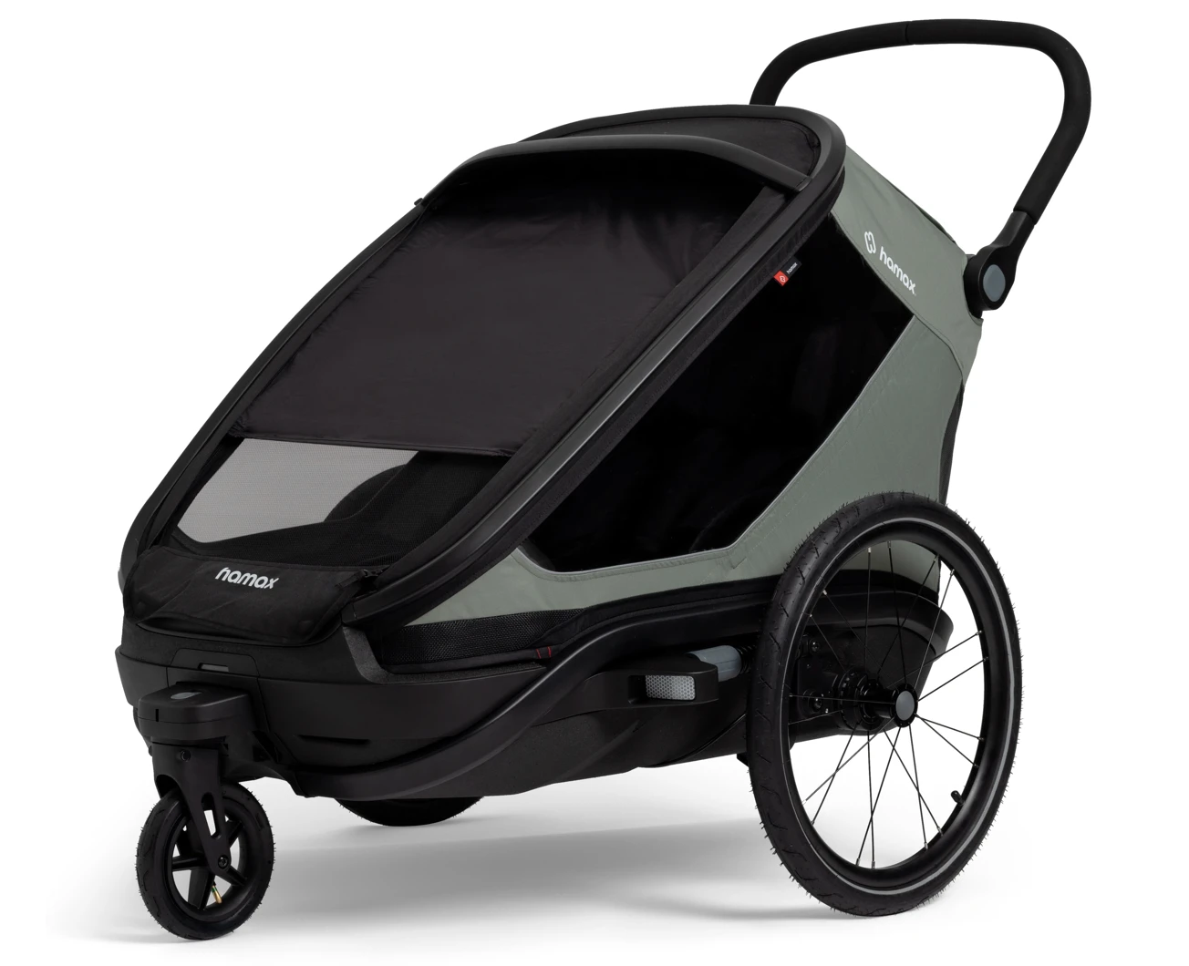 Hamax Outback Next Fahrradanhänger 2-Sitzer Grün – Bild 8