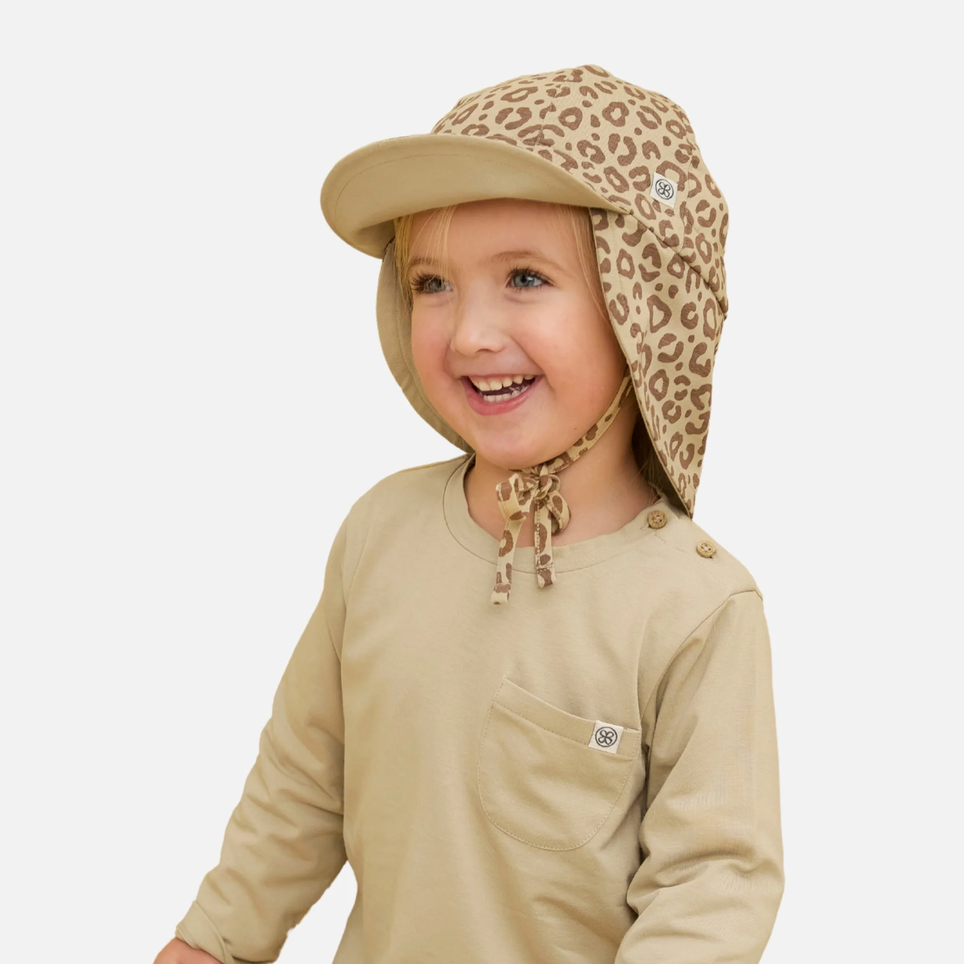 cloby UV Sonnenhut in Leopard Brown/Sandy Beach 0-6Mo – UPF 50+ – Bild 4